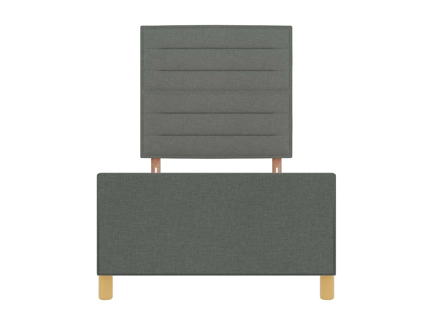 Estructura de cama con cabecera Gris oscuro 90 x 200 cm tela