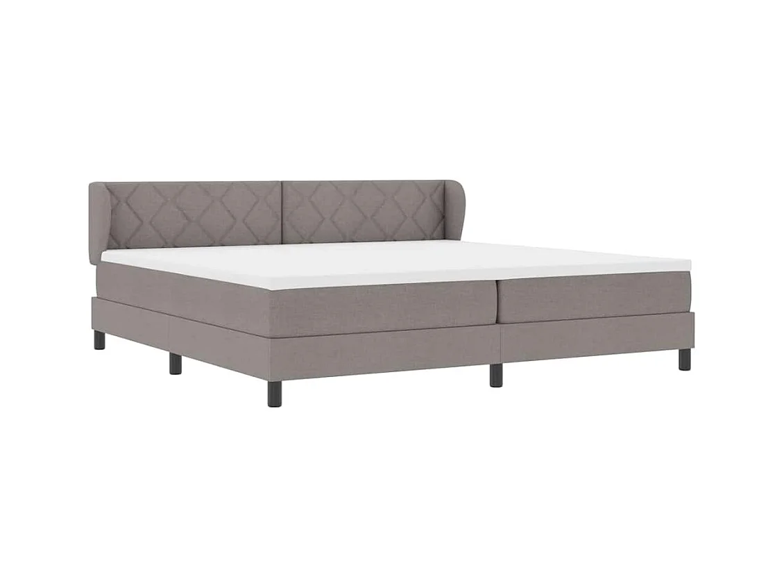 Cadre de lit avec matelas Taupe 200 x 200 cm tissu