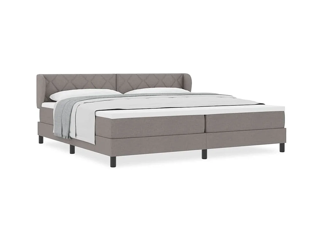 Cadre de lit avec matelas Taupe 200 x 200 cm tissu