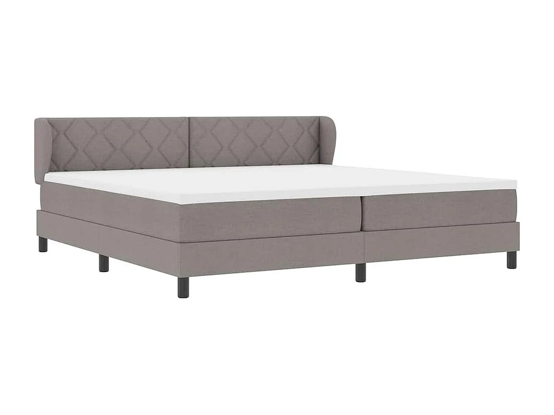 Cadre de lit avec matelas Taupe 200 x 200 cm tissu
