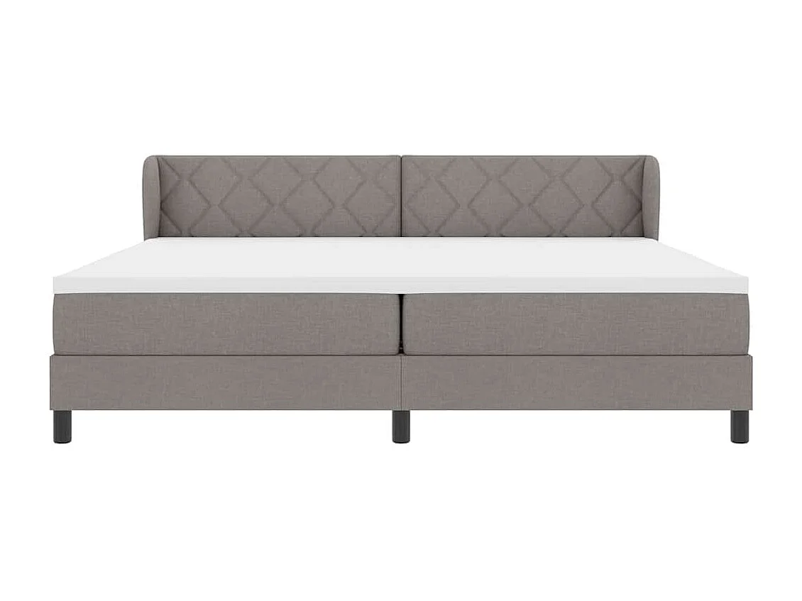 Cadre de lit avec matelas Taupe 200 x 200 cm tissu