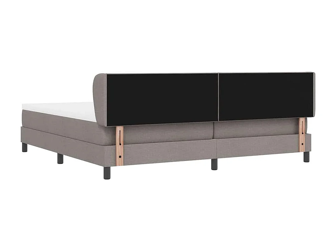 Cadre de lit avec matelas Taupe 200 x 200 cm tissu