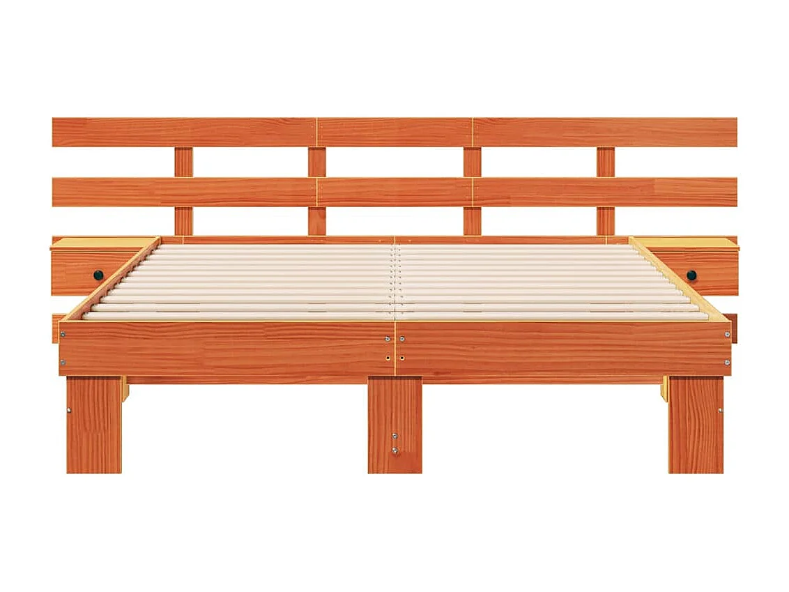 Cadre de lit Marron 140 x 200 cm Pin massif et pin massif