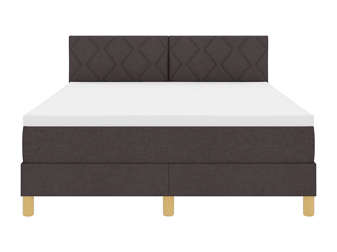 Boxspring bed met matras Donkerbruin 140 x 200 cm Stof