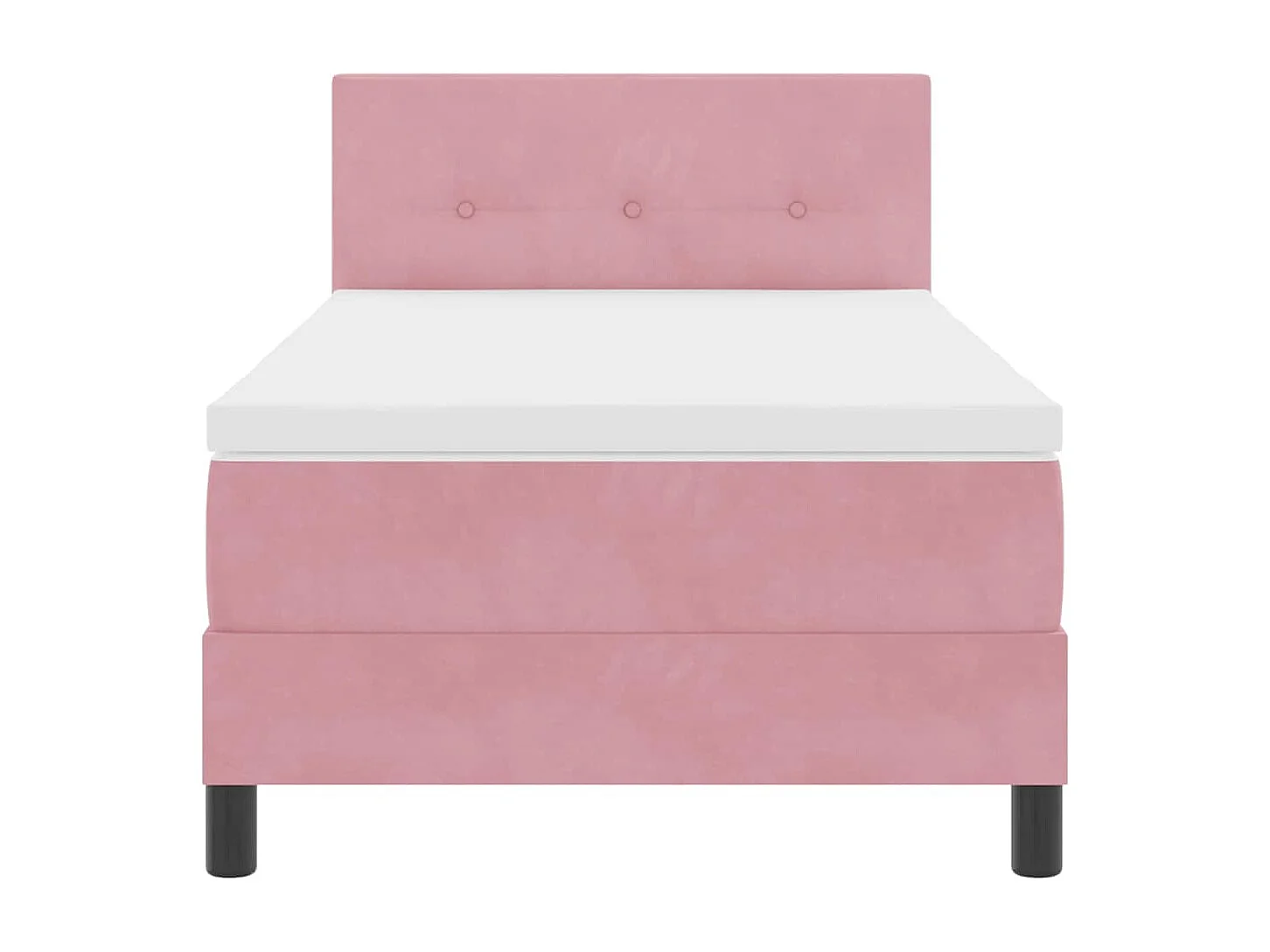 Cadre de lit avec matelas Rose 100 x 200 cm tissu