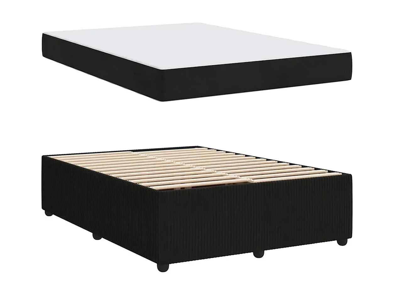Cadre de lit avec matelas Noir 160 x 200 cm Velours