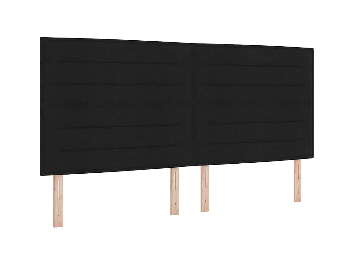 Cadre de lit avec tête de lit Noir 200 x 200 cm tissu