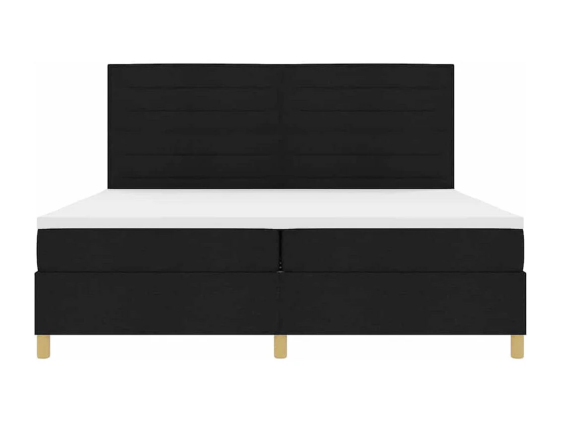 Cadre de lit avec tête de lit Noir 200 x 200 cm tissu