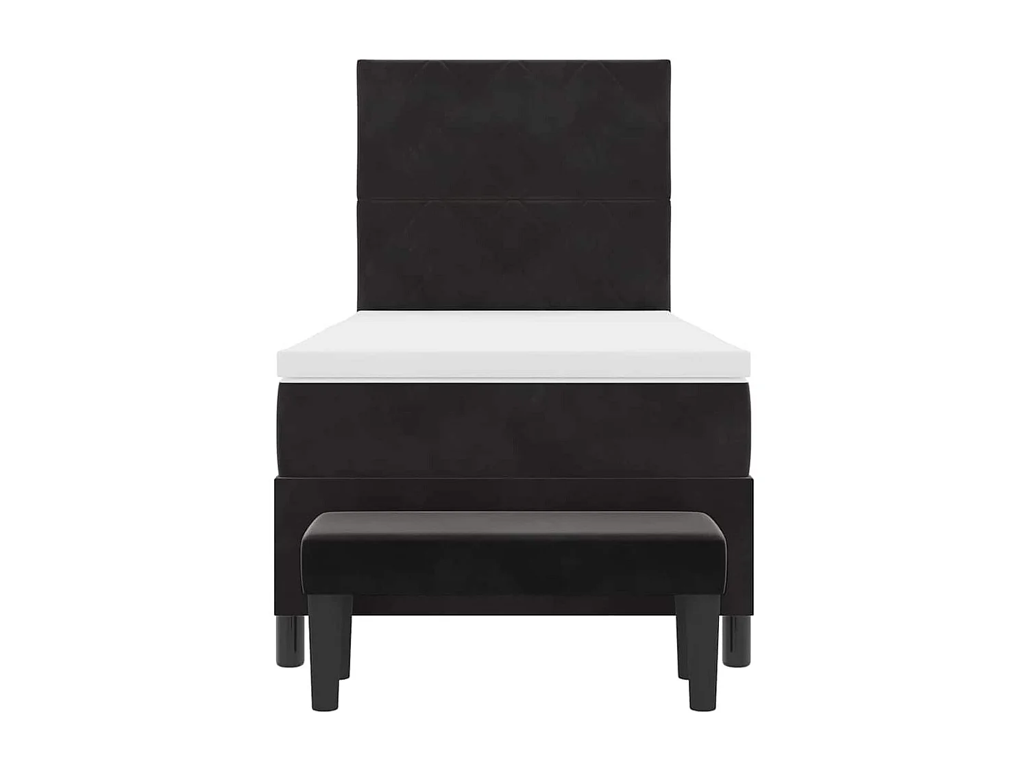 Cadre de lit avec matelas Noir 100 x 200 cm Velours