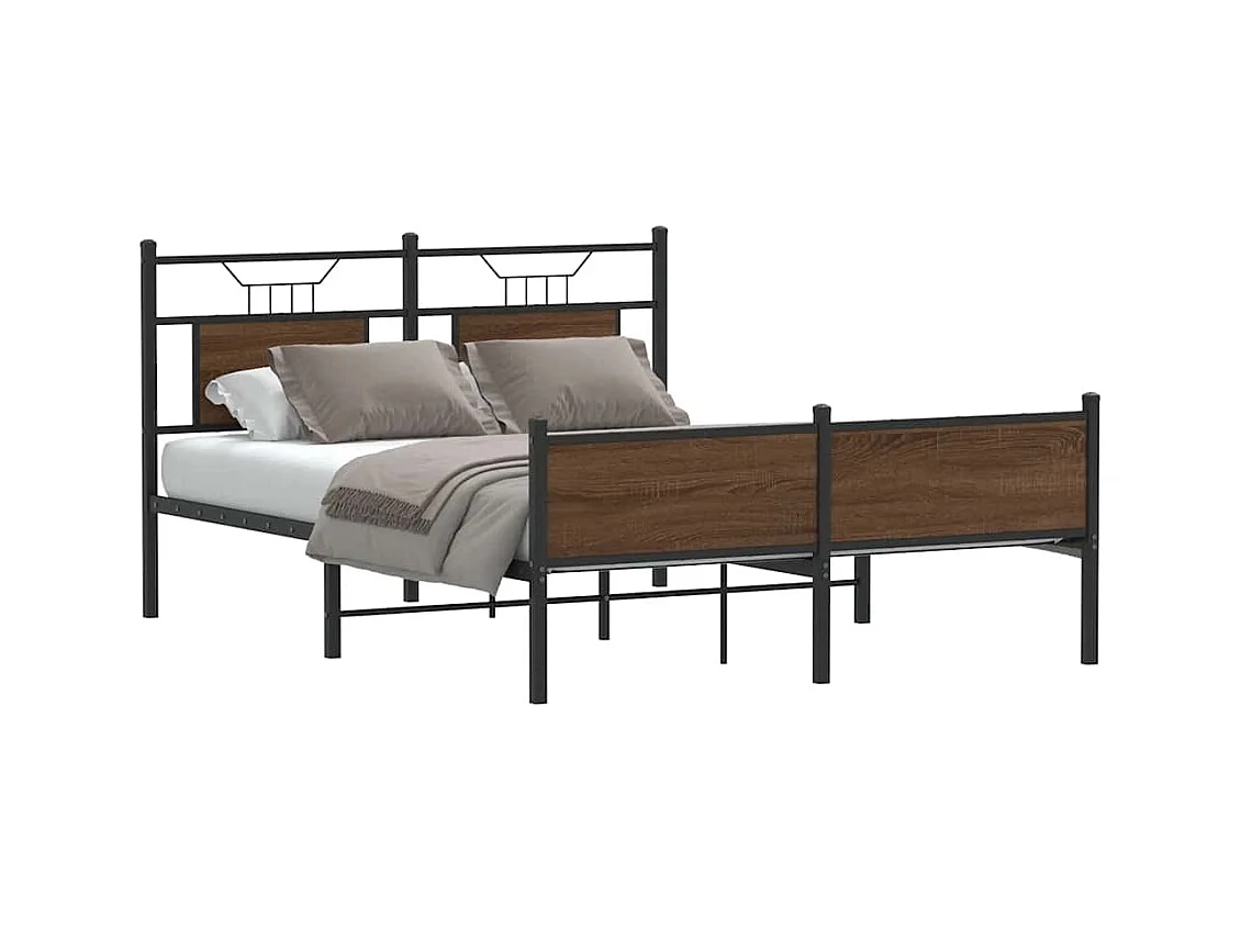 Cadre de lit sans matelas chêne marron 140x190 cm