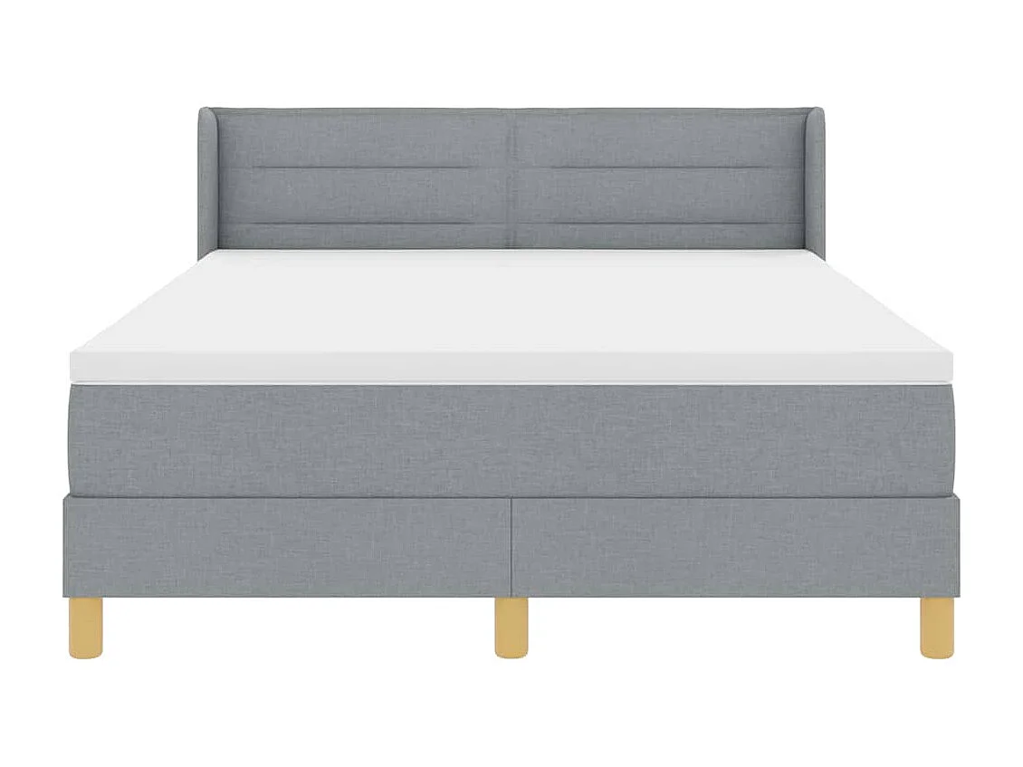 Cama com Estrado com colchão Cinzento-claro 160 x 200 cm tecido