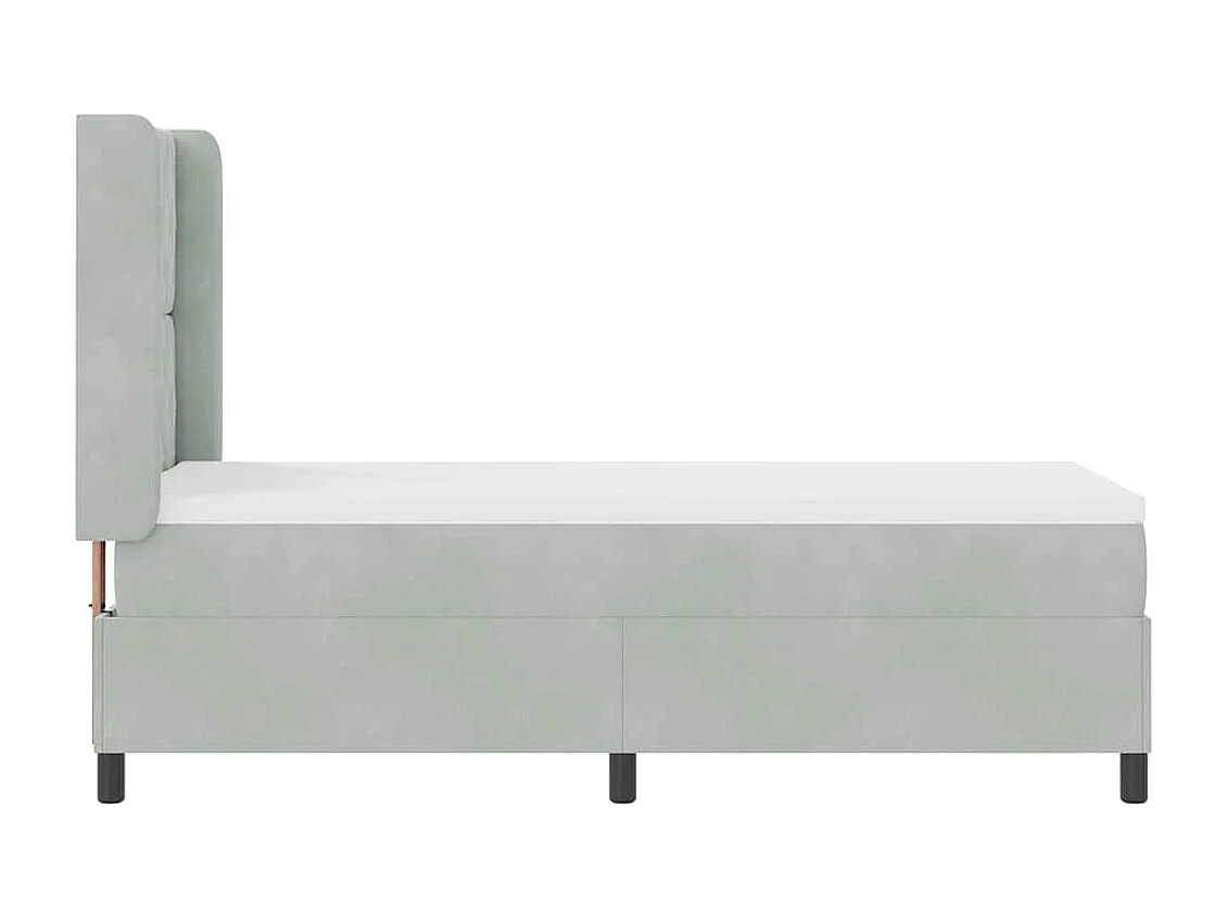 Cadre de lit avec tête de lit Gris clair 80 x 200 cm Velours