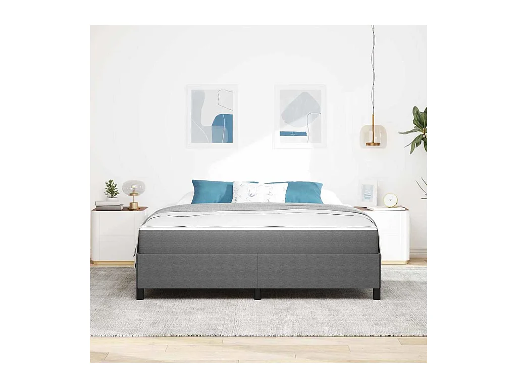 Estructura de cama Gris claro 180 x 200 cm Telas de pana