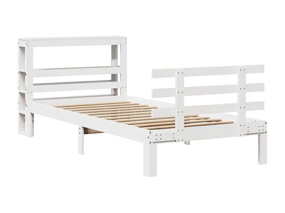 Bedframe met hoofdeinde zonder matras 90x190 cm wit