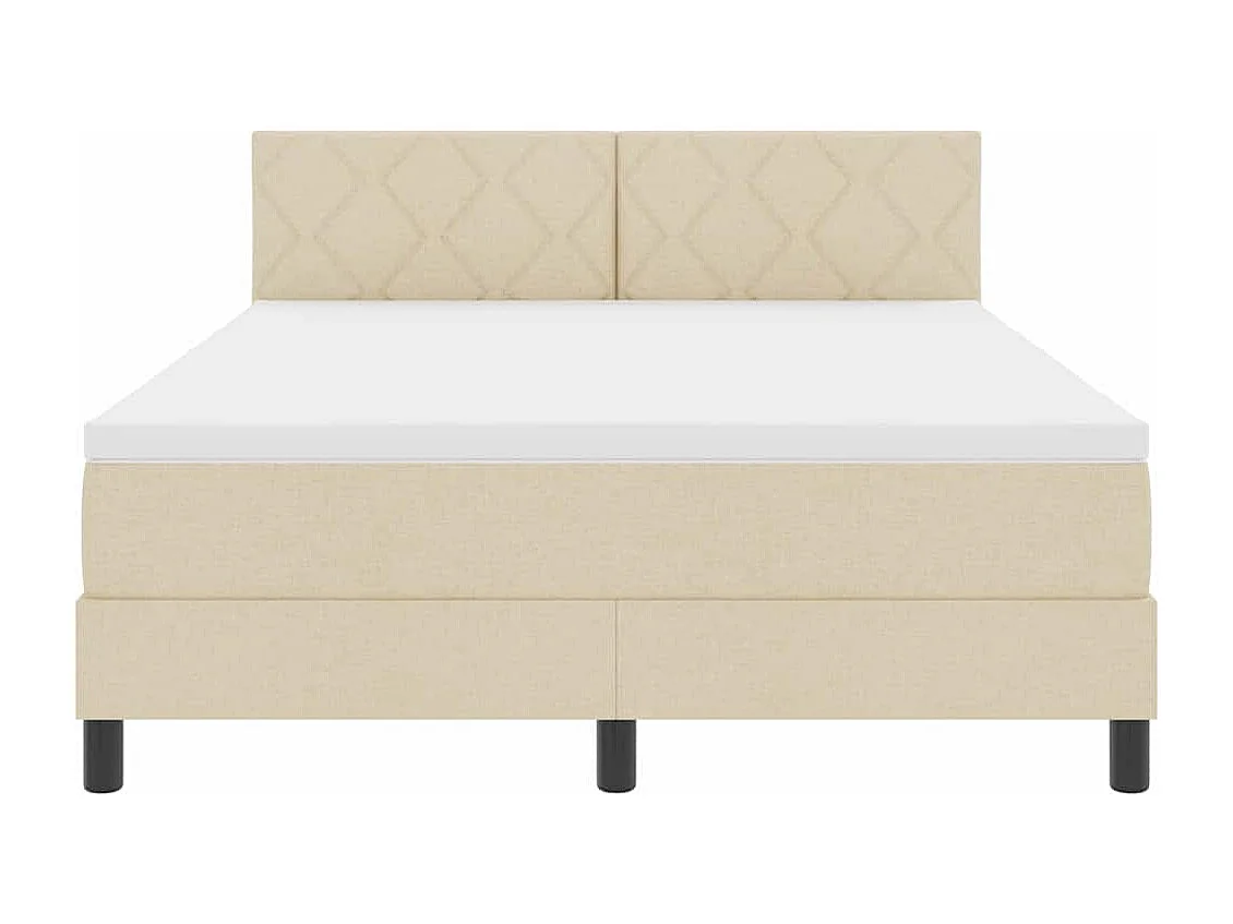 Cadre de lit avec matelas Crème 160 x 200 cm tissu