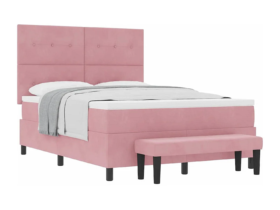 Cadre de lit avec matelas Rose 160 x 200 cm Velours