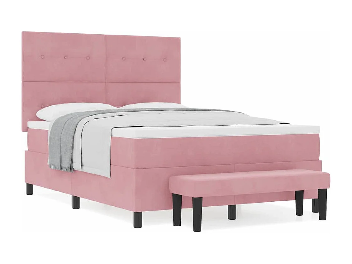 Cadre de lit avec matelas Rose 160 x 200 cm Velours
