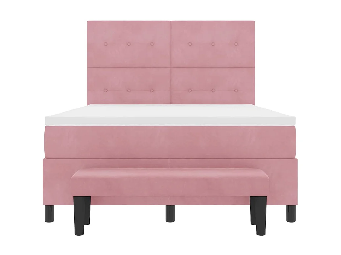 Cadre de lit avec matelas Rose 160 x 200 cm Velours