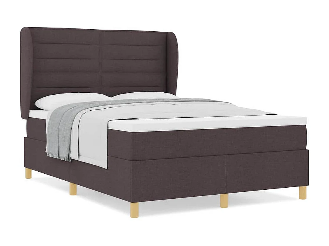 Cadre de lit avec matelas gris foncé 90x190 cm Marron foncé