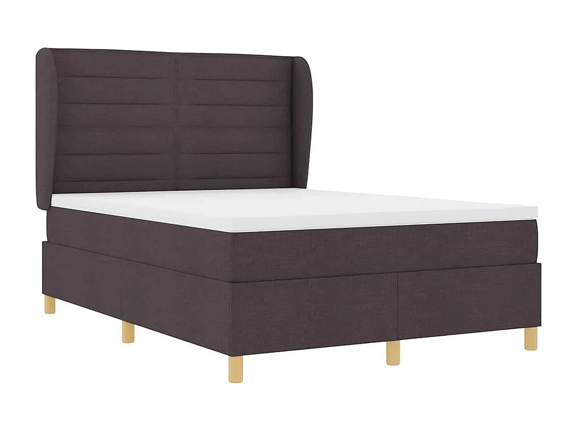 Cadre de lit avec matelas gris foncé 90x190 cm Marron foncé