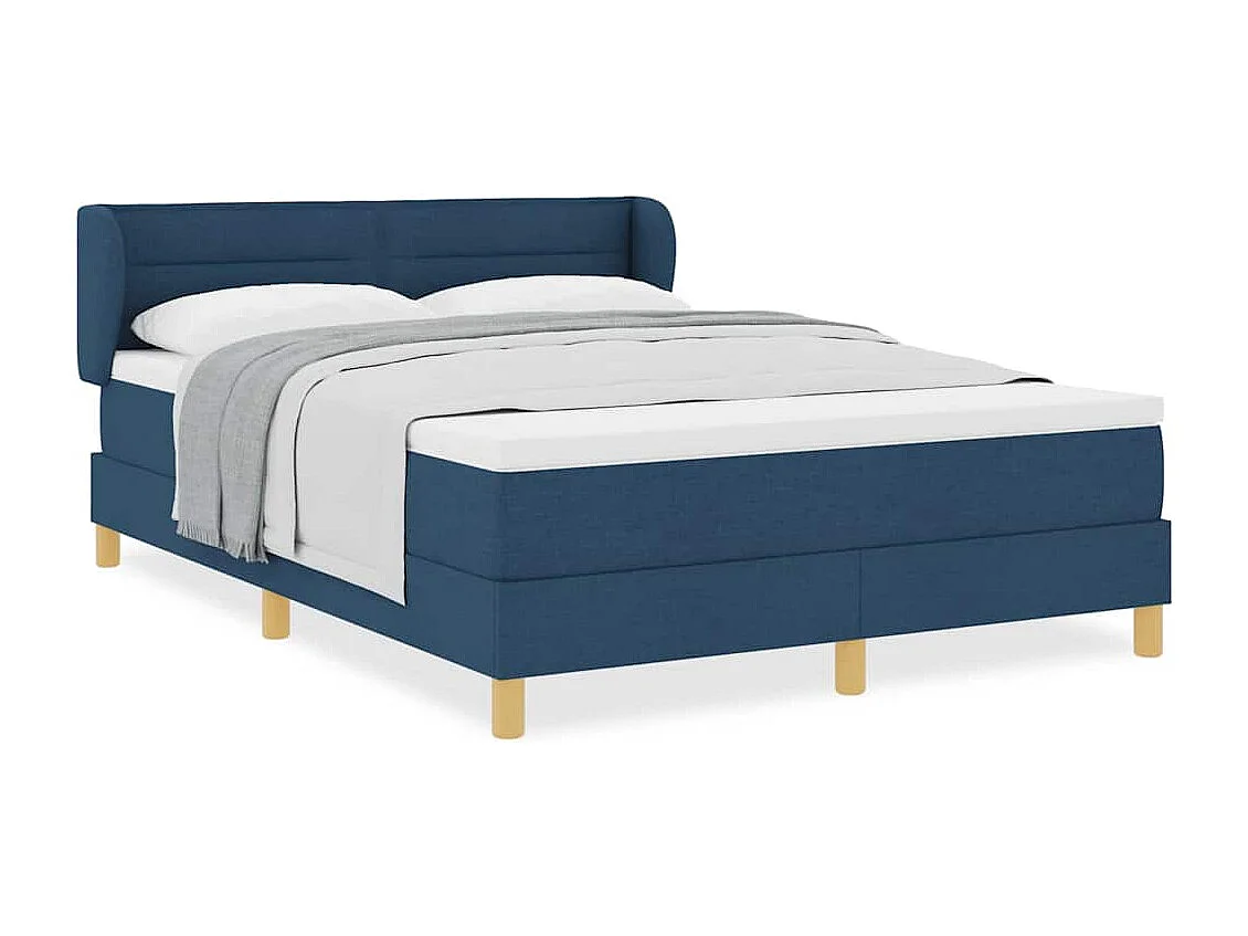 Cama Box com Colchão Creme 90x200 cm Fabrico Azul 140 x 190 cm
