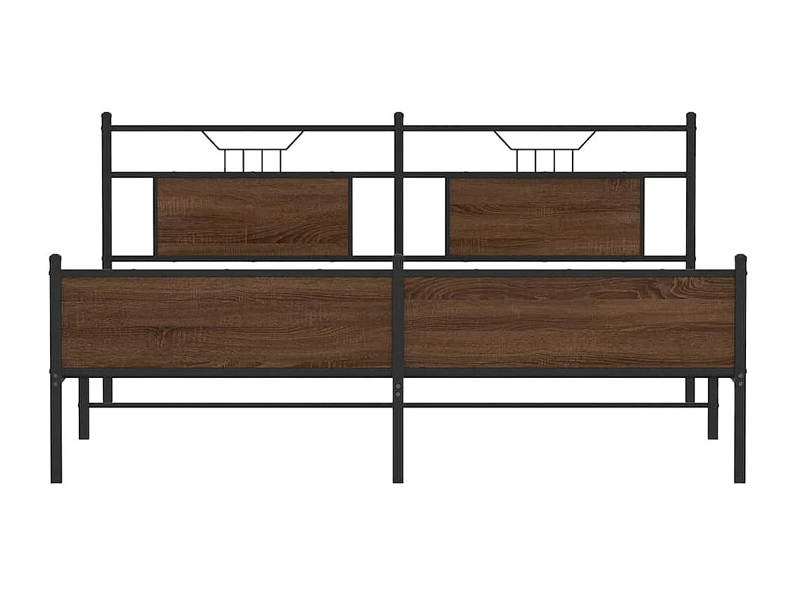 Cadre de lit en métal sans matelas chêne marron 183x213 cm