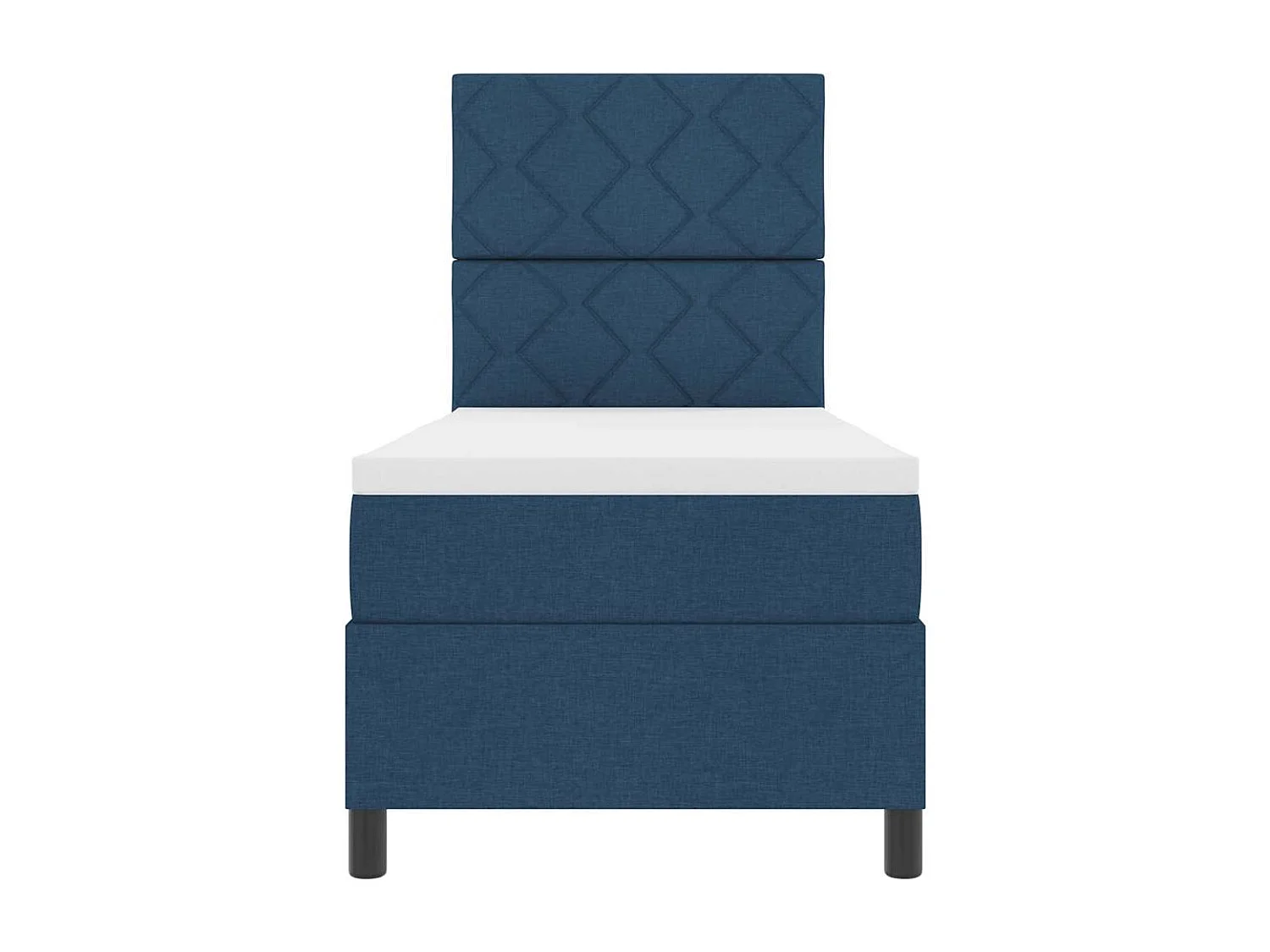 Cama tipo Box Spring con colchón Azul 80 x 200 cm tela