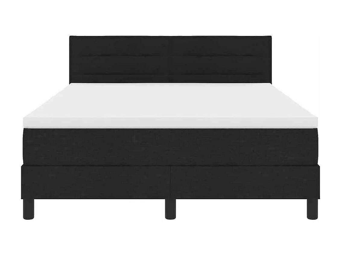 Cadre de lit avec matelas Noir 140 x 200 cm tissu