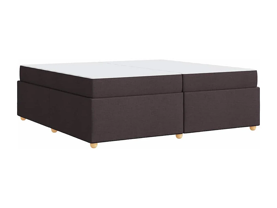 Estructura de cama con colchón Marrón oscuro 200 x 200 cm tela