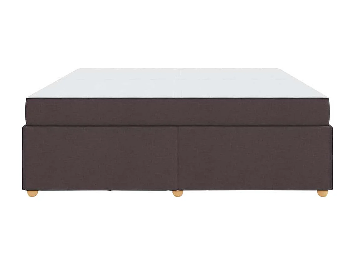 Estructura de cama con colchón Marrón oscuro 200 x 200 cm tela