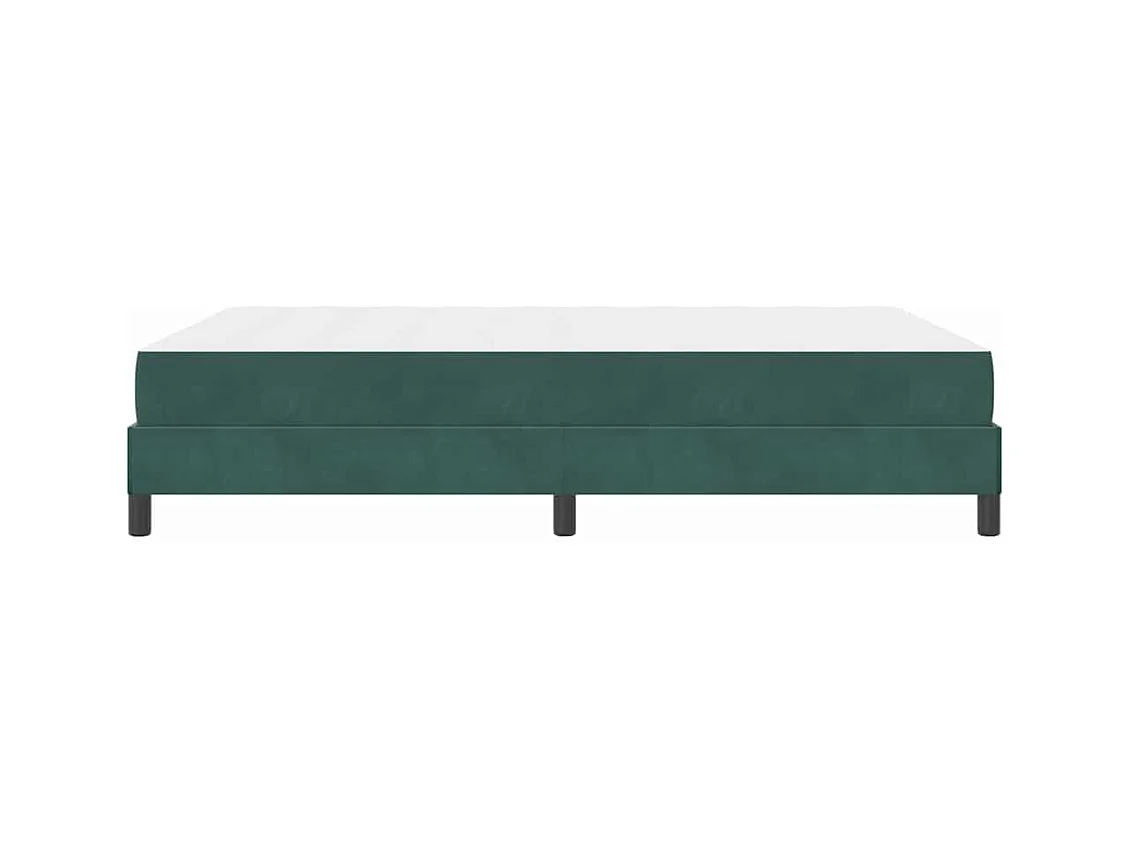 Cadre de lit avec matelas Vert foncé 160 x 200 cm Velours