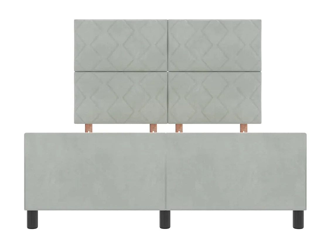 Estrutura da Cama Cinzento-claro 140 x 190 cm Veludo