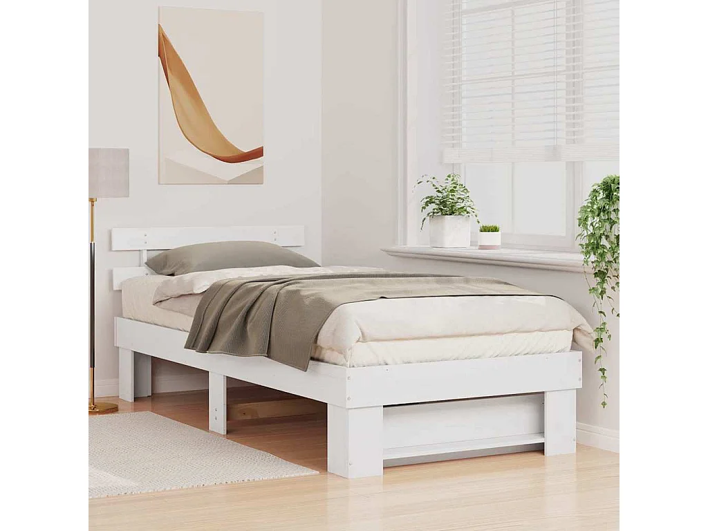 Estructura de cama Blanco 80 x 200 cm Madera maciza de pino