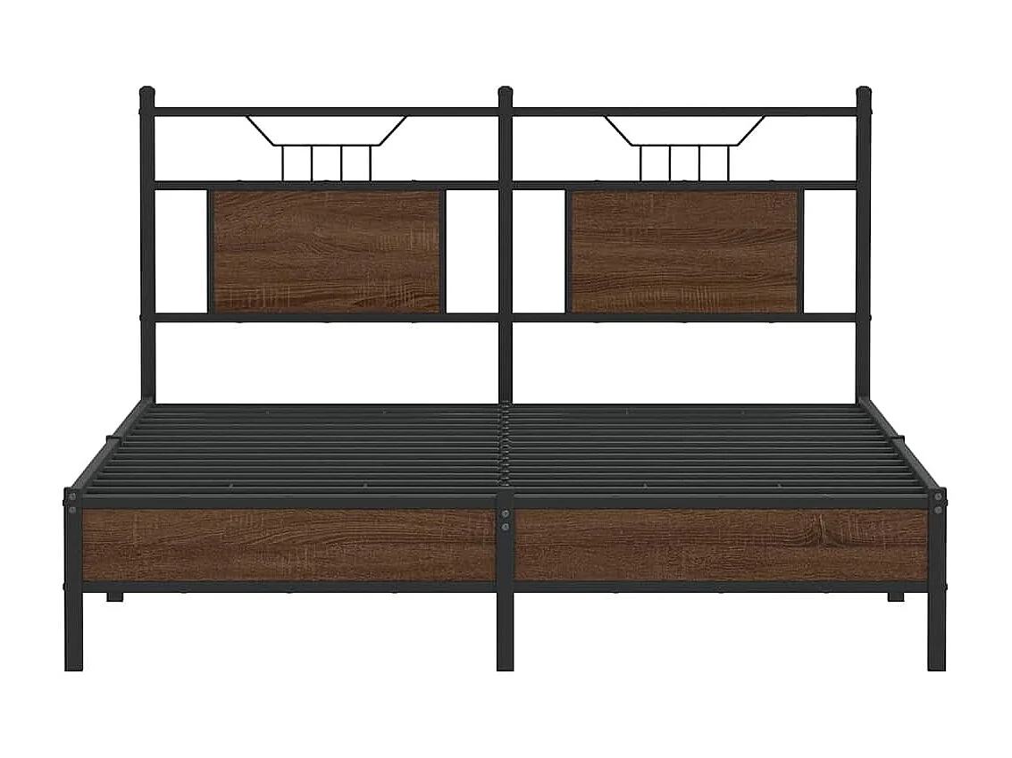 Cadre de lit sans matelas chêne marron 150x200 cm