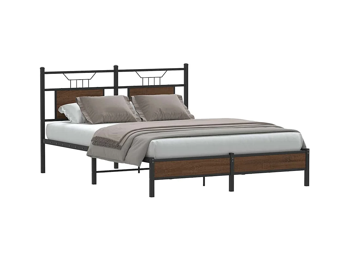 Cadre de lit sans matelas chêne marron 150x200 cm