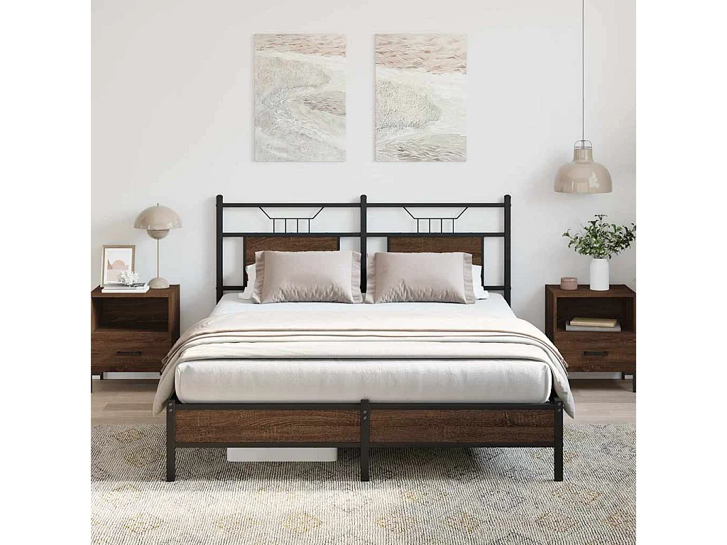 Cadre de lit sans matelas chêne marron 150x200 cm