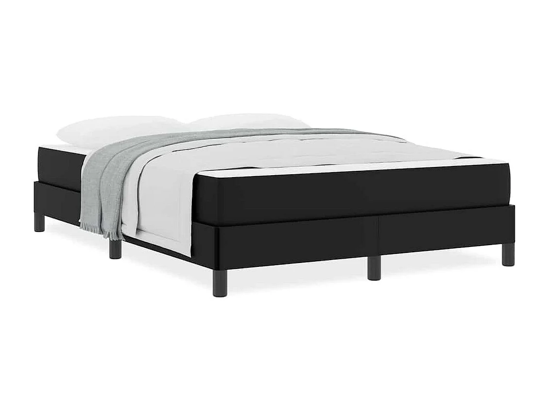 Cadre de lit avec matelas Noir 140 x 200 cm Faux cuir