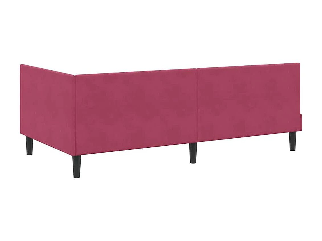 Cadre de lit d'angle Rouge bordeaux 100 x 200 cm Velours