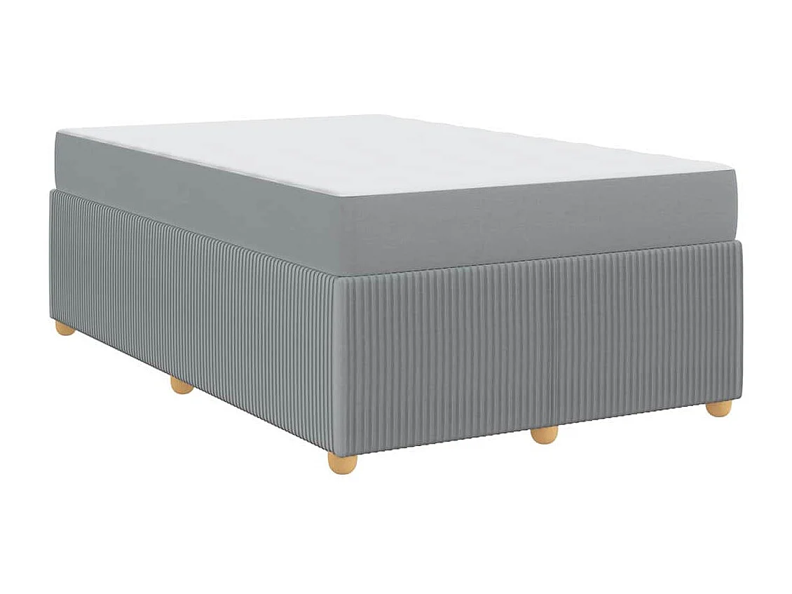 Estructura de cama con colchón Gris claro 120 x 200 cm tela