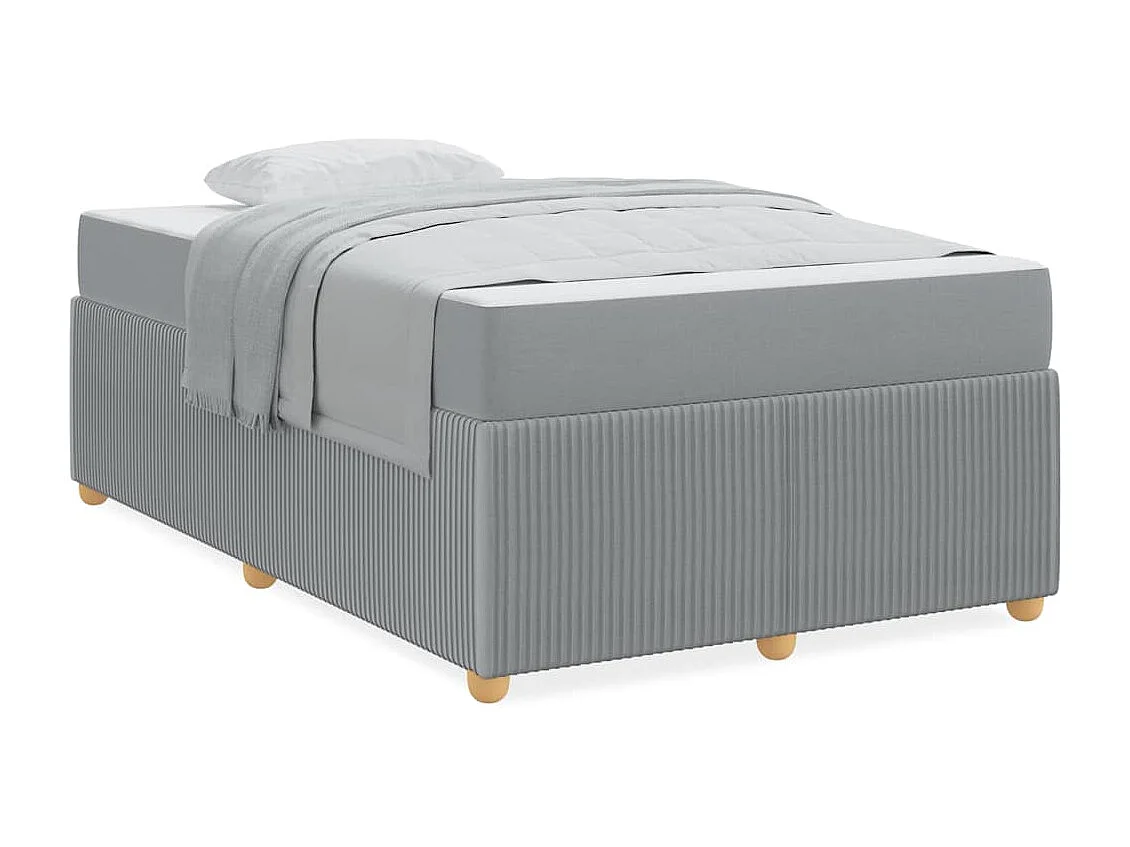 Estructura de cama con colchón Gris claro 120 x 200 cm tela