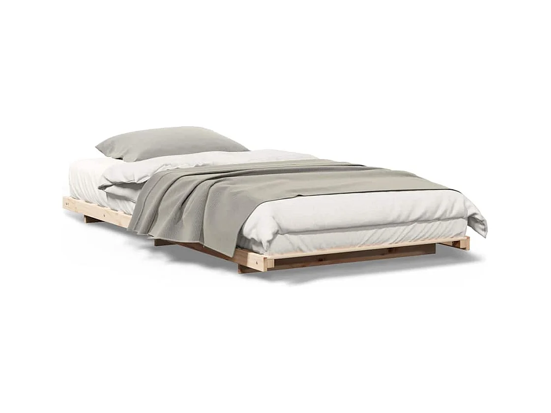 Cadre de lit surélevé Marron 100 x 210 cm Bois massif en pin