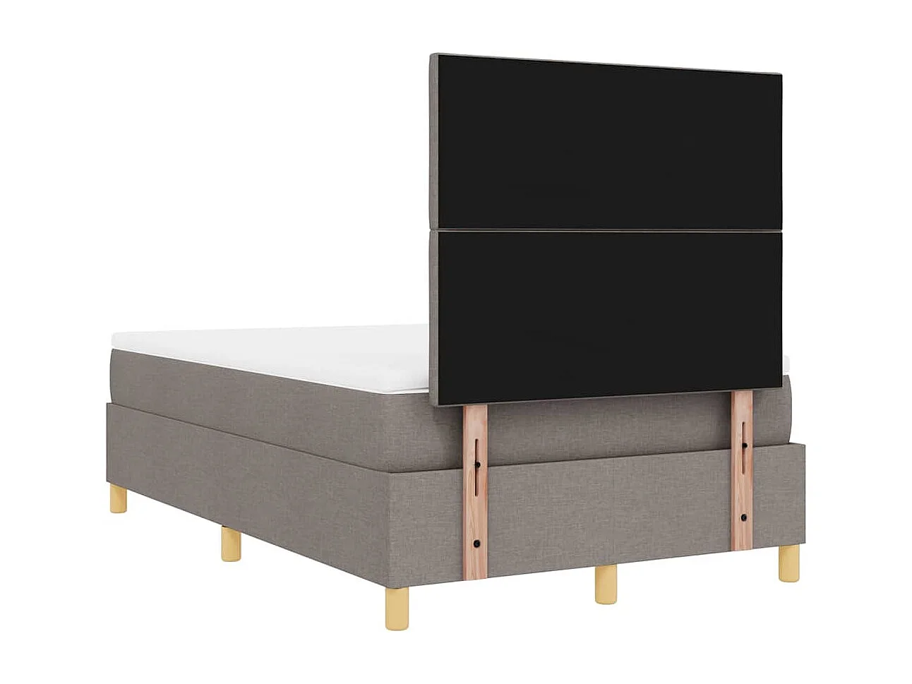 Cadre de lit avec matelas Taupe 120 x 190 cm tissu