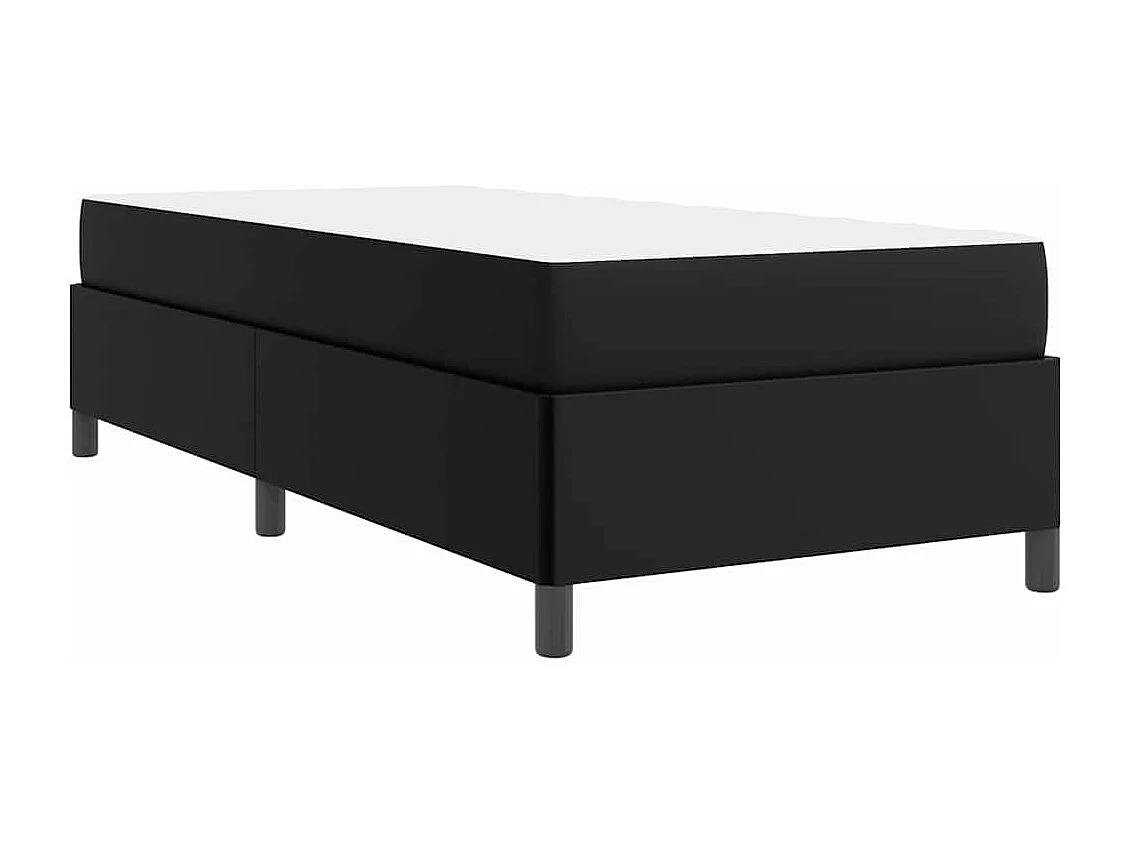 Cadre de lit avec matelas Noir 90 x 190 cm Faux cuir