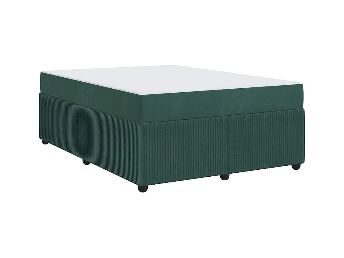 Cadre de lit avec matelas Vert foncé 160 x 200 cm Velours