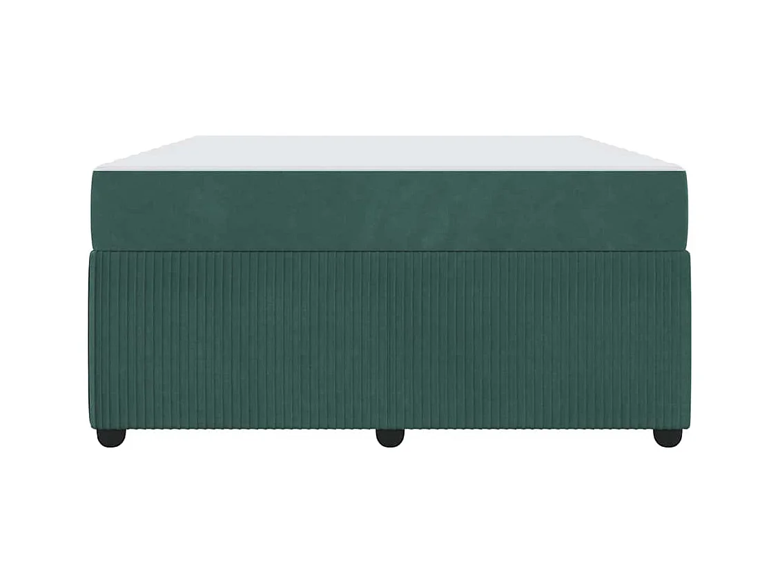 Cadre de lit avec matelas Vert foncé 160 x 200 cm Velours