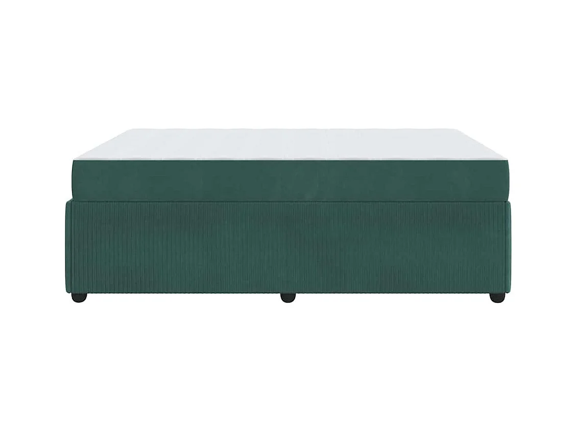 Cadre de lit avec matelas Vert foncé 160 x 200 cm Velours