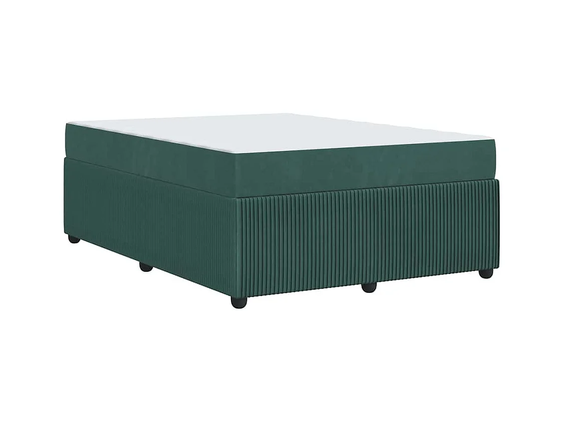 Cadre de lit avec matelas Vert foncé 160 x 200 cm Velours