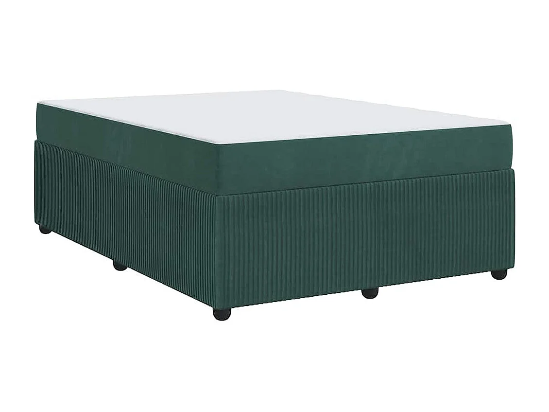Cadre de lit avec matelas Vert foncé 160 x 200 cm Velours