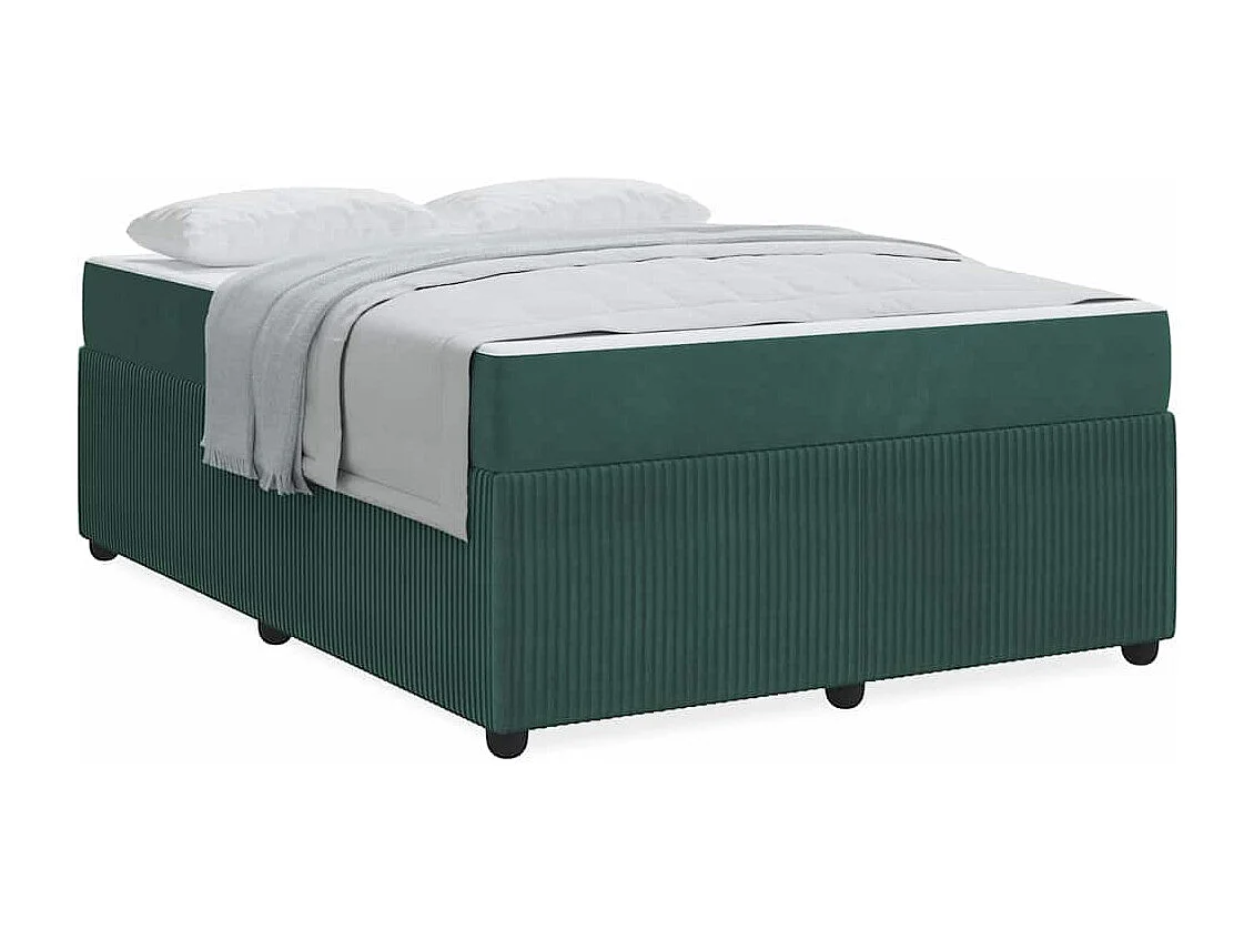 Cadre de lit avec matelas Vert foncé 160 x 200 cm Velours