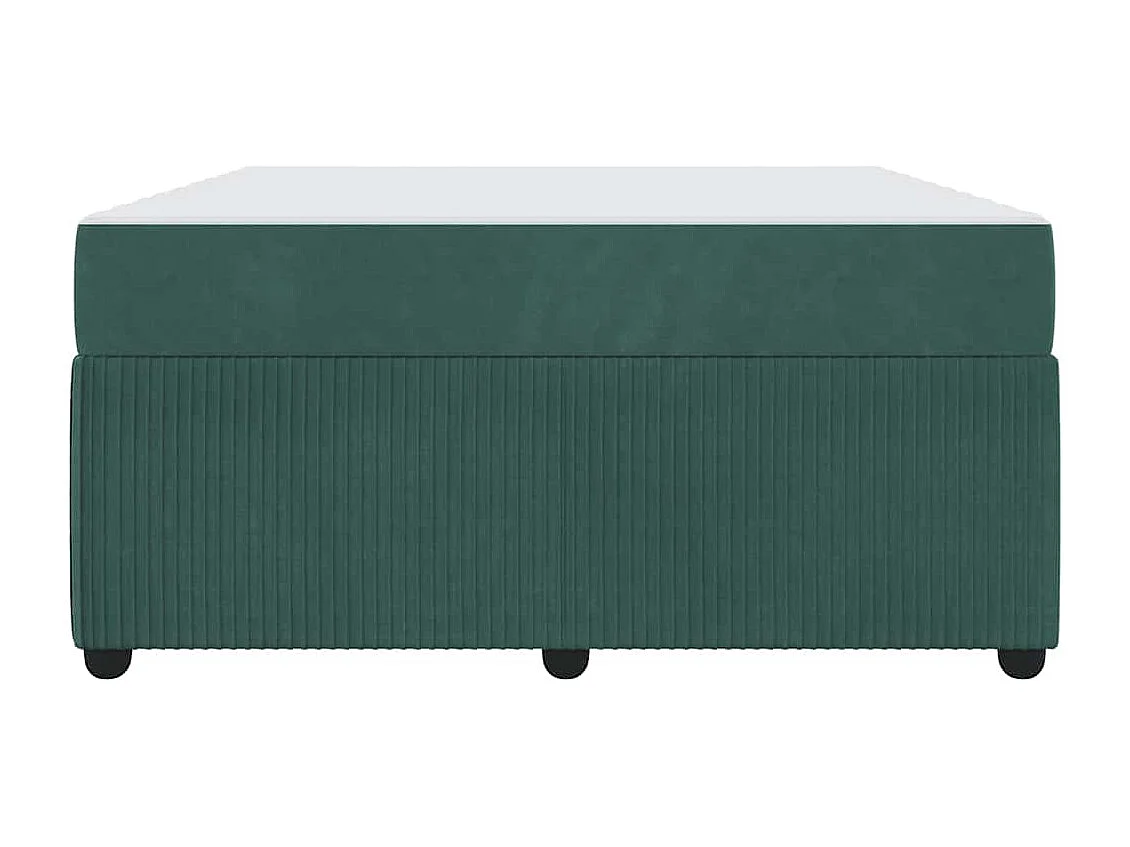 Cadre de lit avec matelas Vert foncé 160 x 200 cm Velours